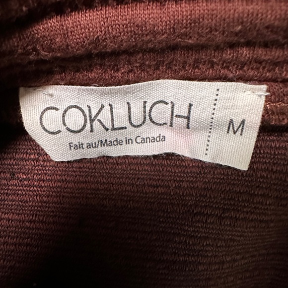 Cokluch | Brown Crossover Turtleneck Sweater | Made in Canada | Size M - Picture 5 of 6